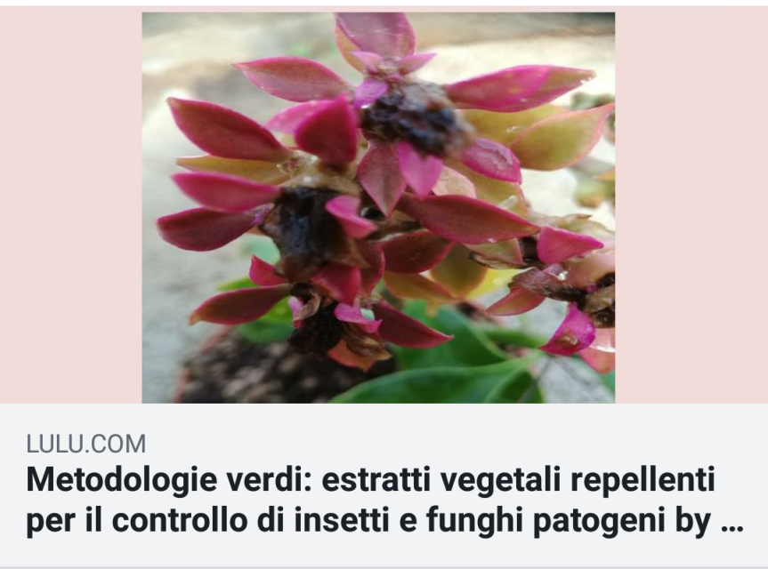 Libro: Metodologie verdi: estratti vegetali repellenti per il controllo di insetti e funghi&nbsp;patogeni