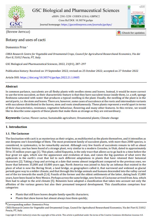 Botany and uses of&nbsp;cacti
