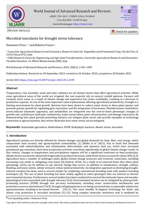 Articolo: Inoculanti microbici per la tolleranza allo stress da&nbsp;siccità