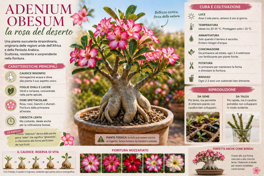 Adenium obesum: la rosa del deserto tra bellezza e&nbsp;adattamento