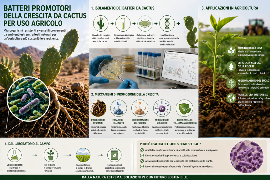 Isolamento di batteri promotori della crescita da cactus per uso&nbsp;agricolo