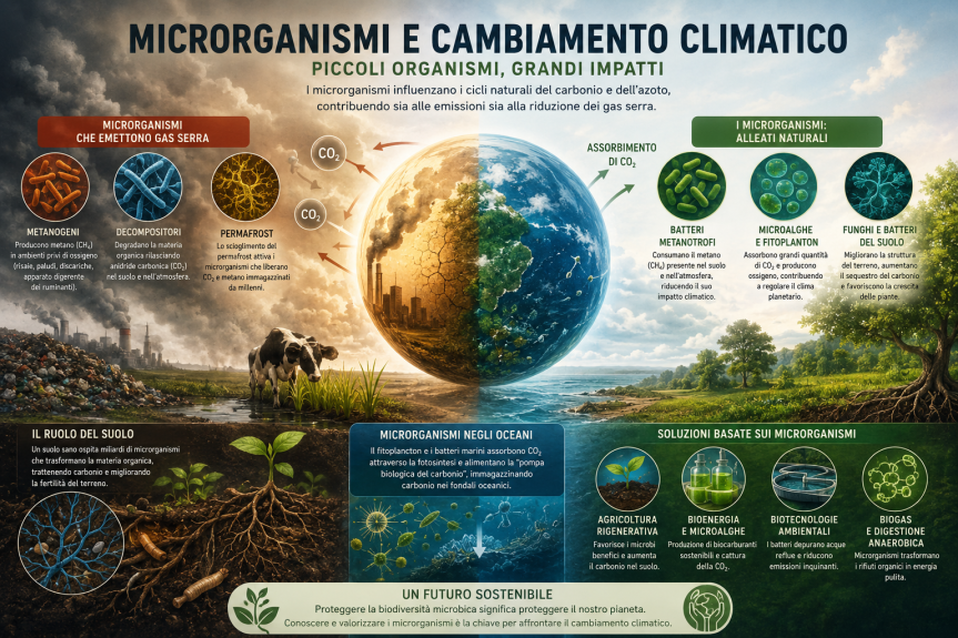 Influenza dei microrganismi sul cambiamento&nbsp;climatico