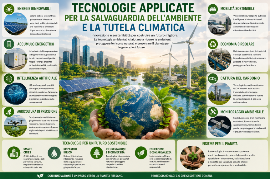 Tecnologie applicate per la salvaguardia dell’ambiente e la tutela&nbsp;climatica