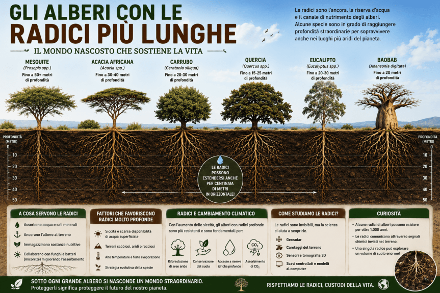 Gli alberi con le radici più lunghe del pianeta: il mondo nascosto sotto i nostri&nbsp;piedi