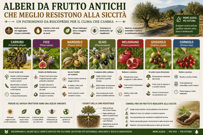 Alberi da frutto antichi che meglio resistono alla siccità: un patrimonio da riscoprire per il clima che&nbsp;cambia