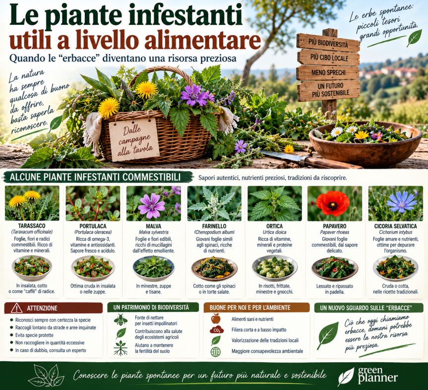 Le piante infestanti utili a livello alimentare: quando le “erbacce” diventano una risorsa&nbsp;preziosa
