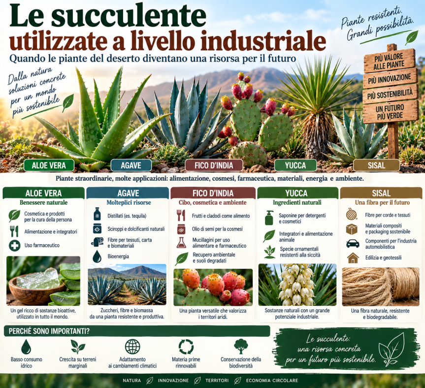 Le succulente utilizzate a livello industriale: quando le piante del deserto diventano una risorsa per il&nbsp;futuro